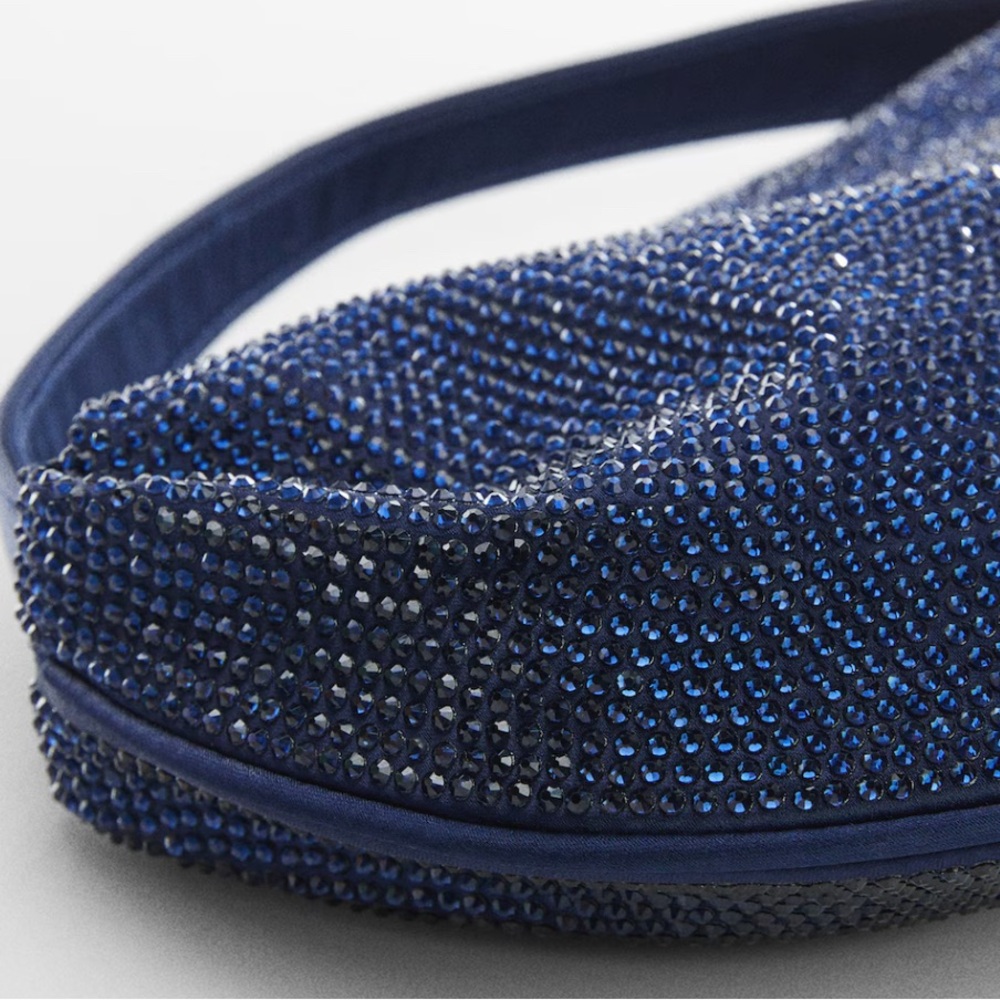 Navy Beaded Handbag - Picture 2 of 3